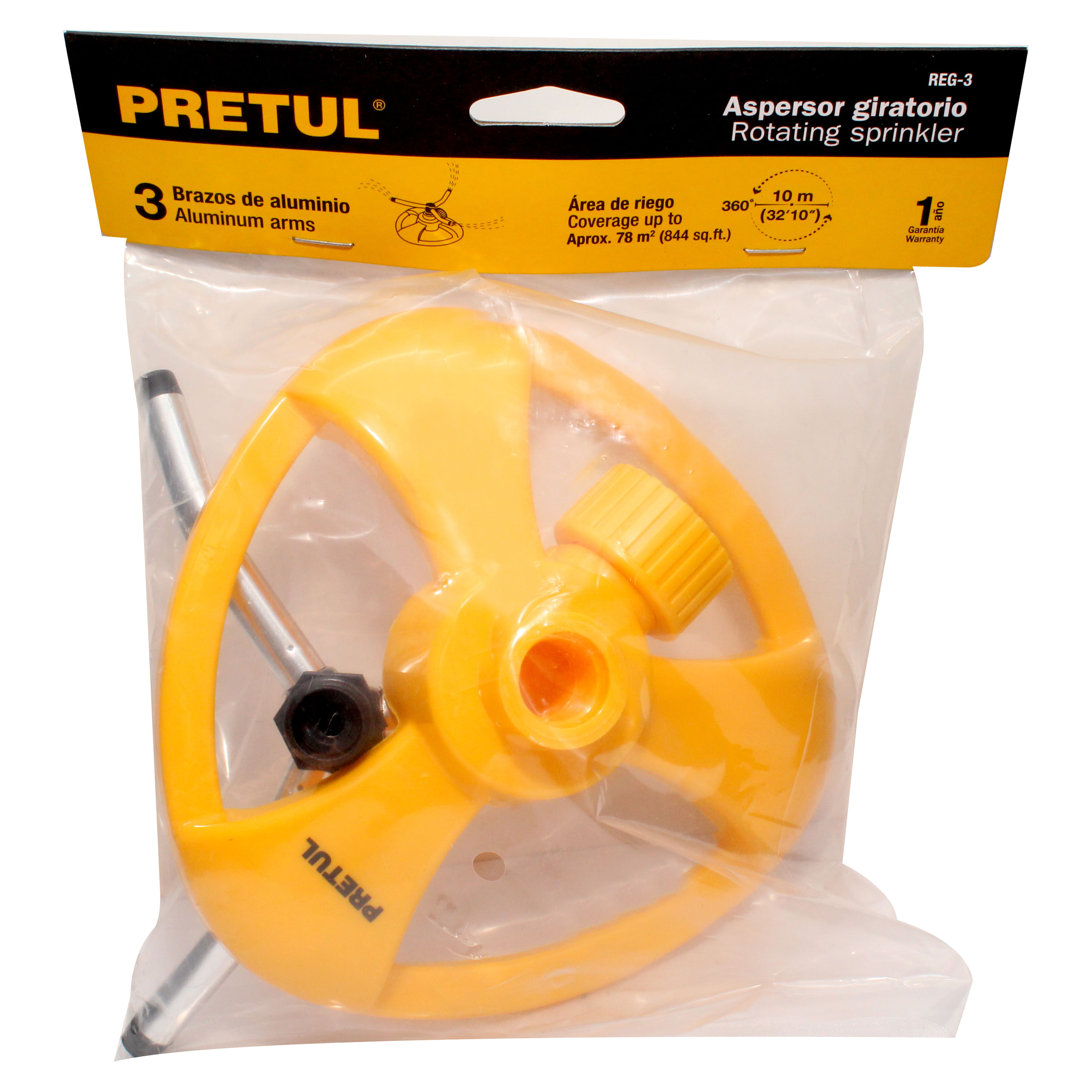 Aspersor P/Manguera Base Plast 3 Brazos