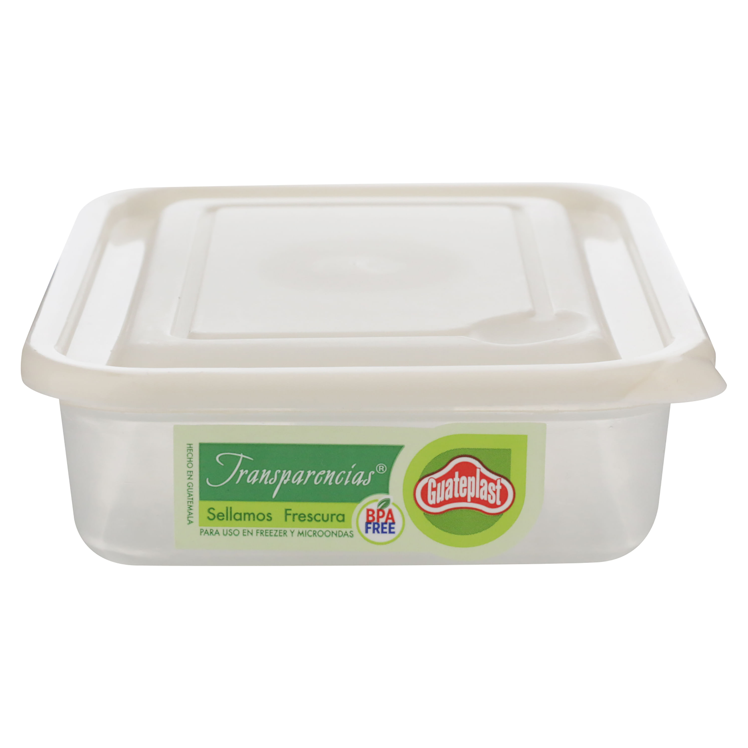 Tazón Guateplast Rectangular Pequeño Transparente -14 oz/450 ml