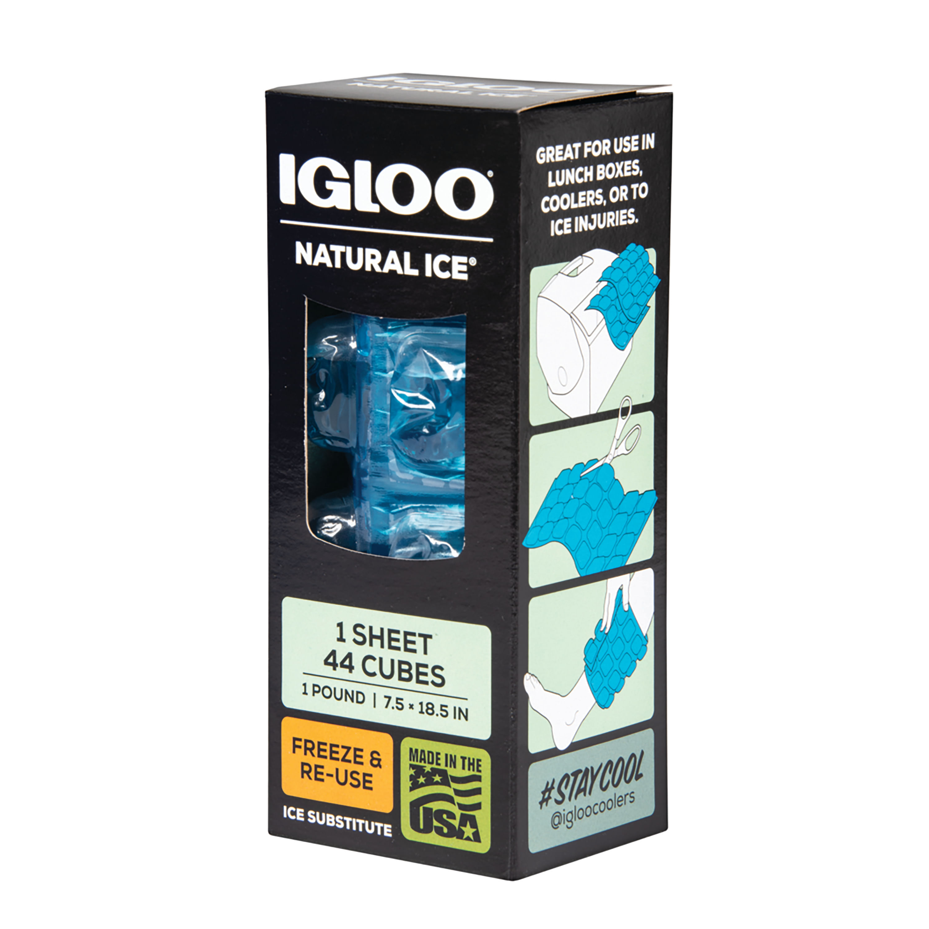 Sustituto de hielo Igloo natural ice con 44 cubos reutilizable