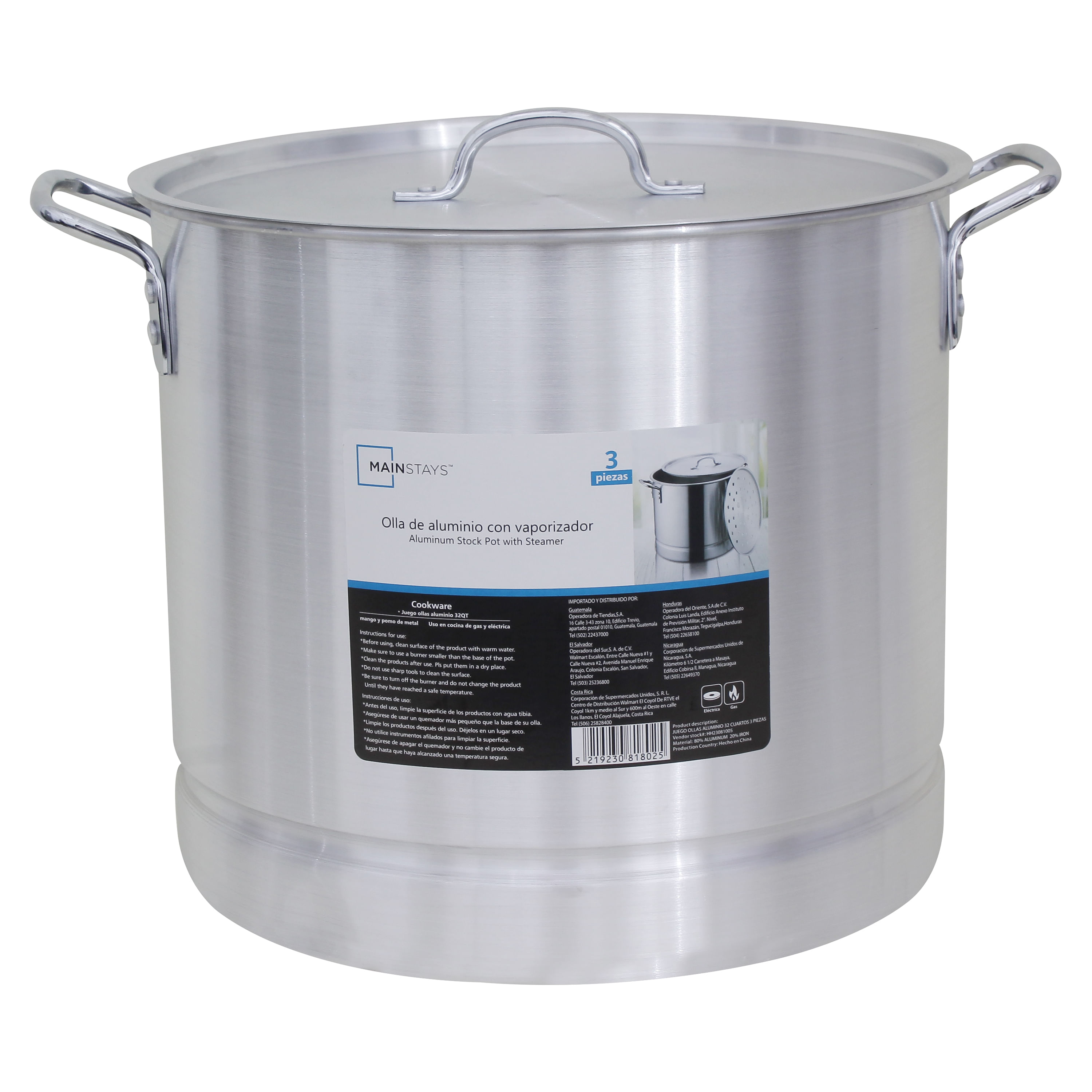 Juego Ollas Aluminio 32 Cuartos 3 Piezas