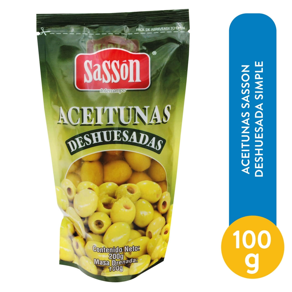 Aceitunas Sasson deshuesada simple - 100 g