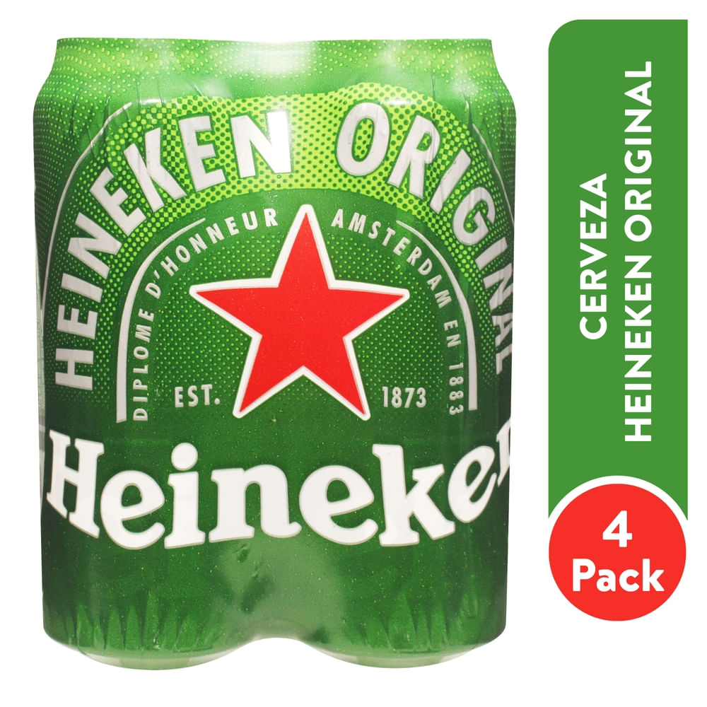 4Pack Cerveza Heineken Lata 500 ml