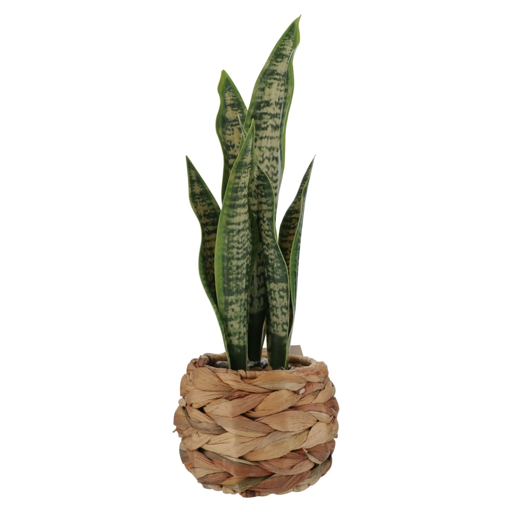 Mainstays Planta Artificial Maceta Mimbre 34 cm