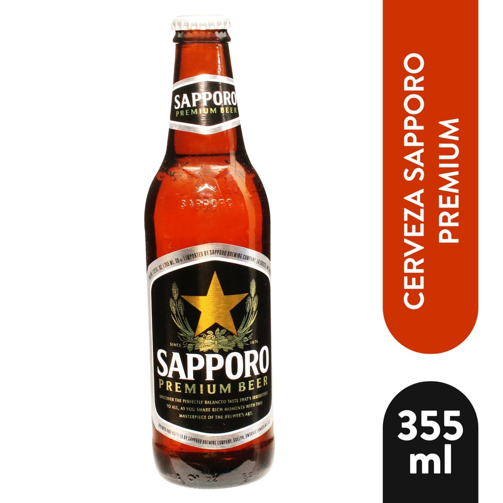 Cerveza Sapporo Botella - 355 ml
