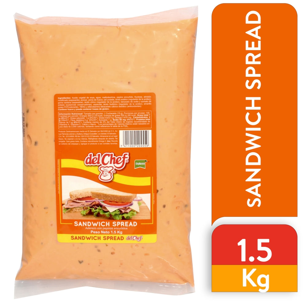 Sandwich Spread Pouch Del Chef 1500 g