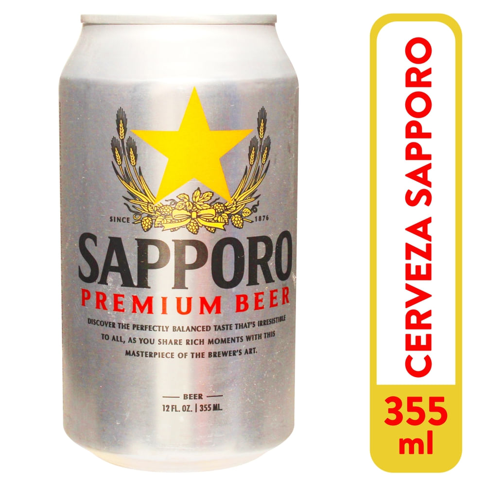 Cerveza Sapporo Lata - 355 ml