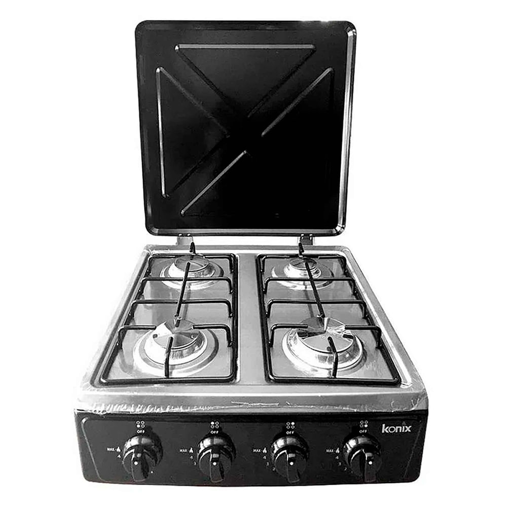Cocina de mesa Konix 4 quemadores negra