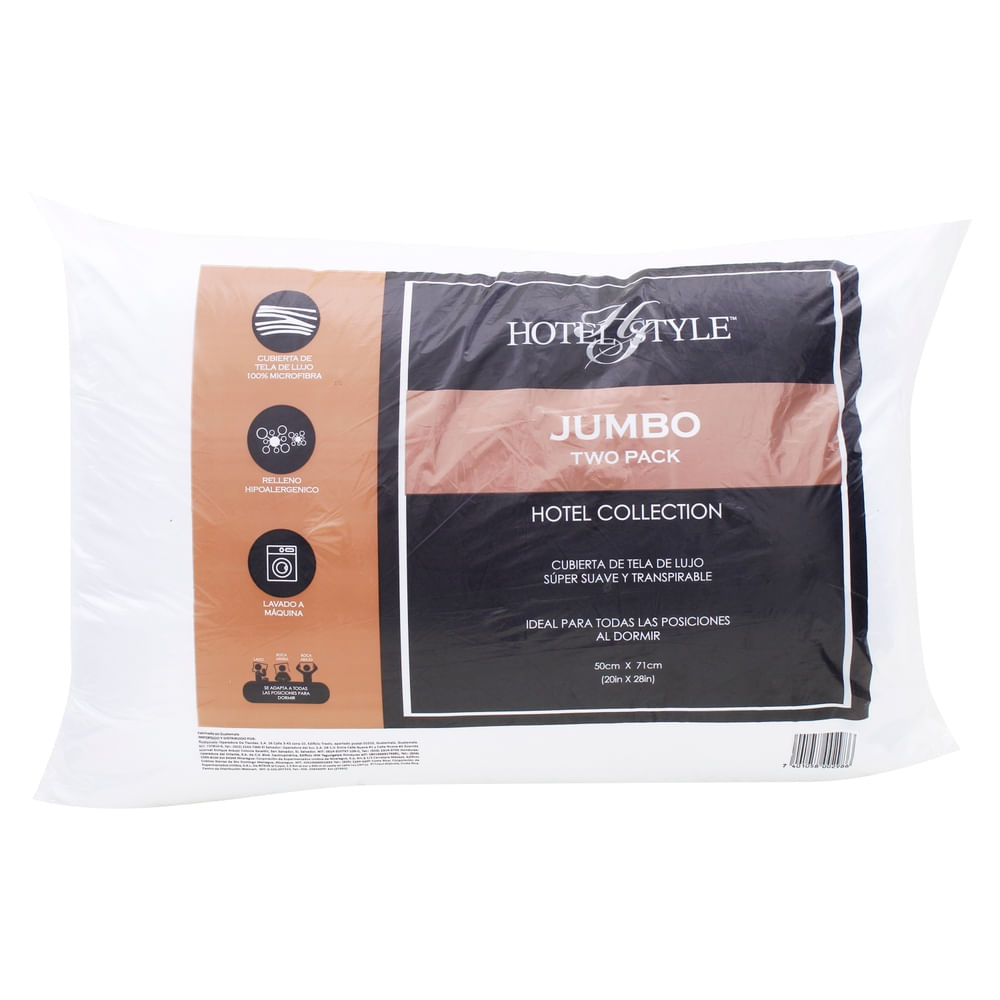 2 Pack Almohada Jumbo Hotel Blanca