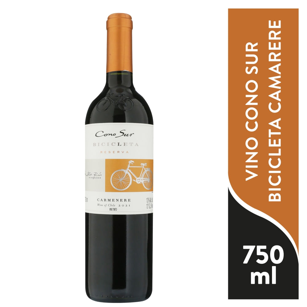 Vino tinto Cono Sur bicicleta carmenere 2019 - 750 ml
