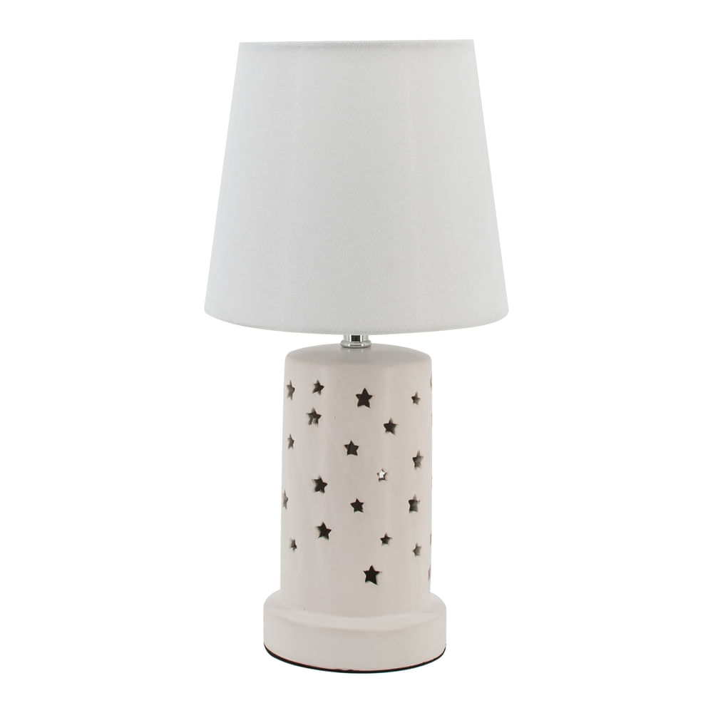 Msk Lampara Ceramica Blanca Estrellas