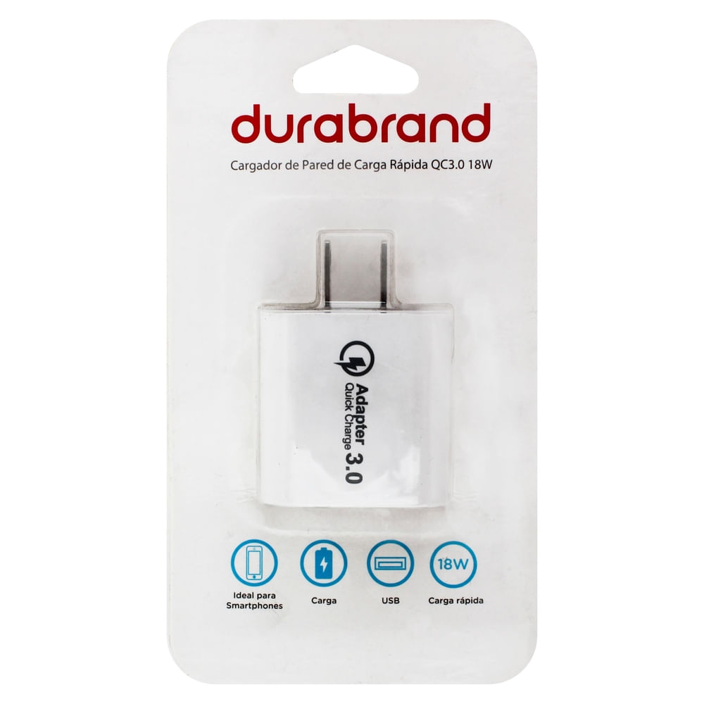 Durabrand Cargador De Pared Qc3.0 18W