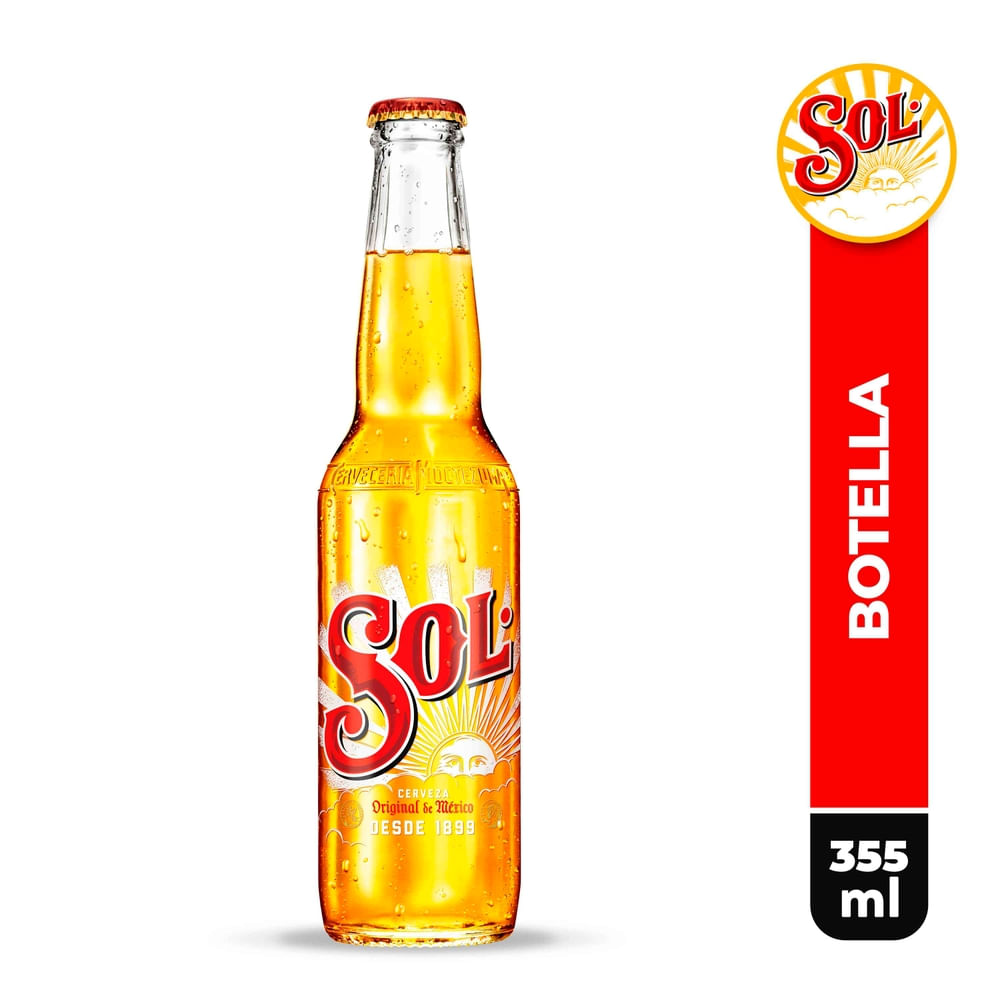 Cerveza Sol original botella - 355 ml