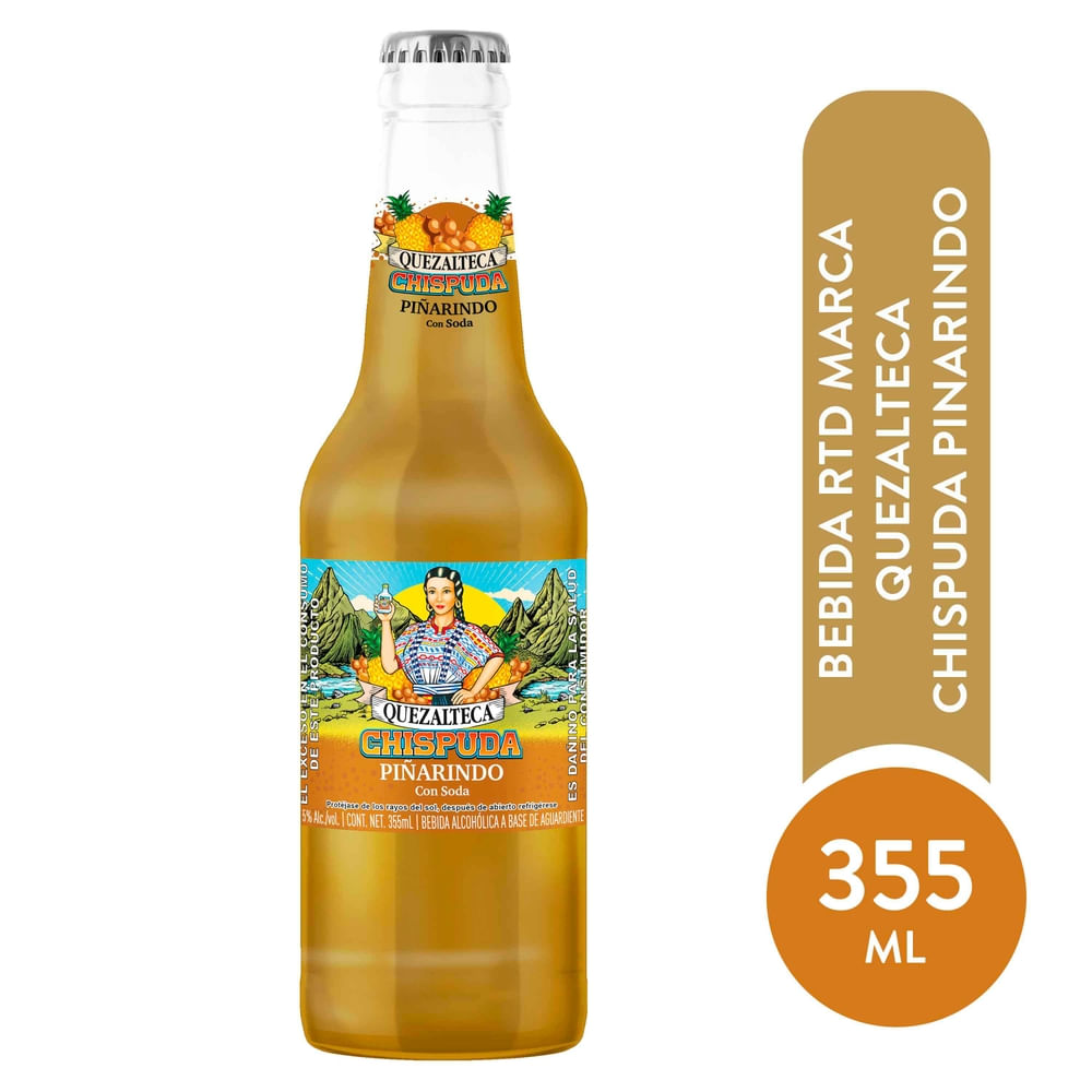 Bebida Quezalteca alcohólica chispuda pinarindo botella - 355 ml