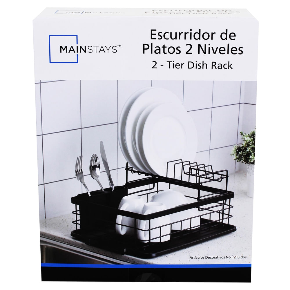 Escurridor Mainstays de platos 2 niveles