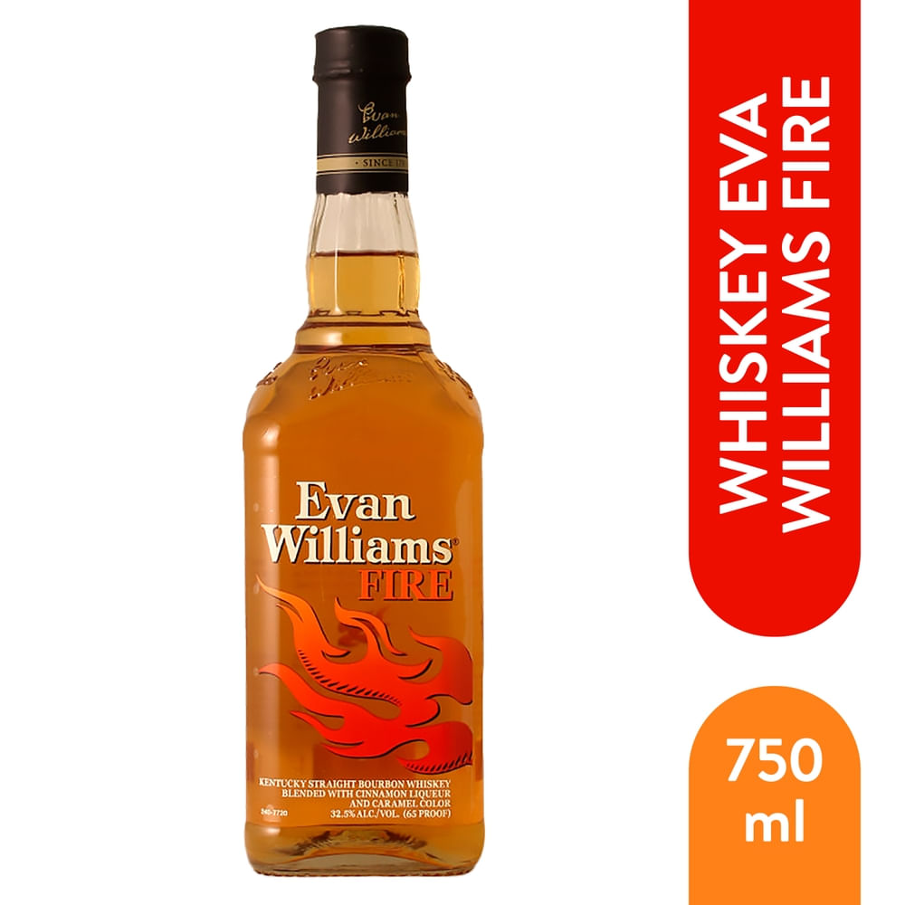 Whisky Evan Williams Fire Blended con canela - 750 ml