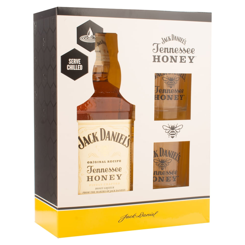 Jack Daniels Honey Estuche 2vasos Ea