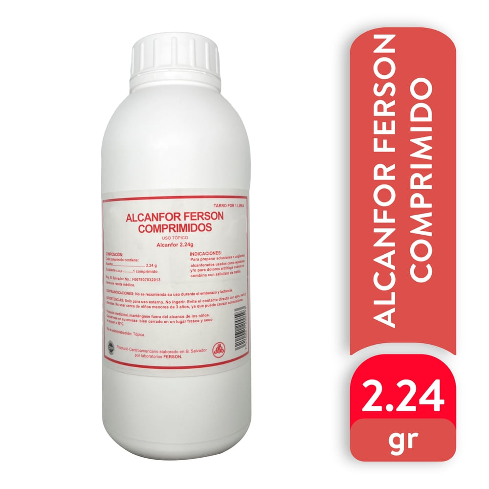 Alcanfor comprimidos 2.24 g caja 195 tabletas - Precio indicado por tableta