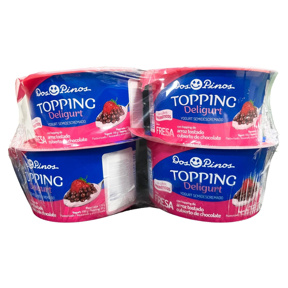 4 Pack Yogurt Dos Pinos Topping 600 g