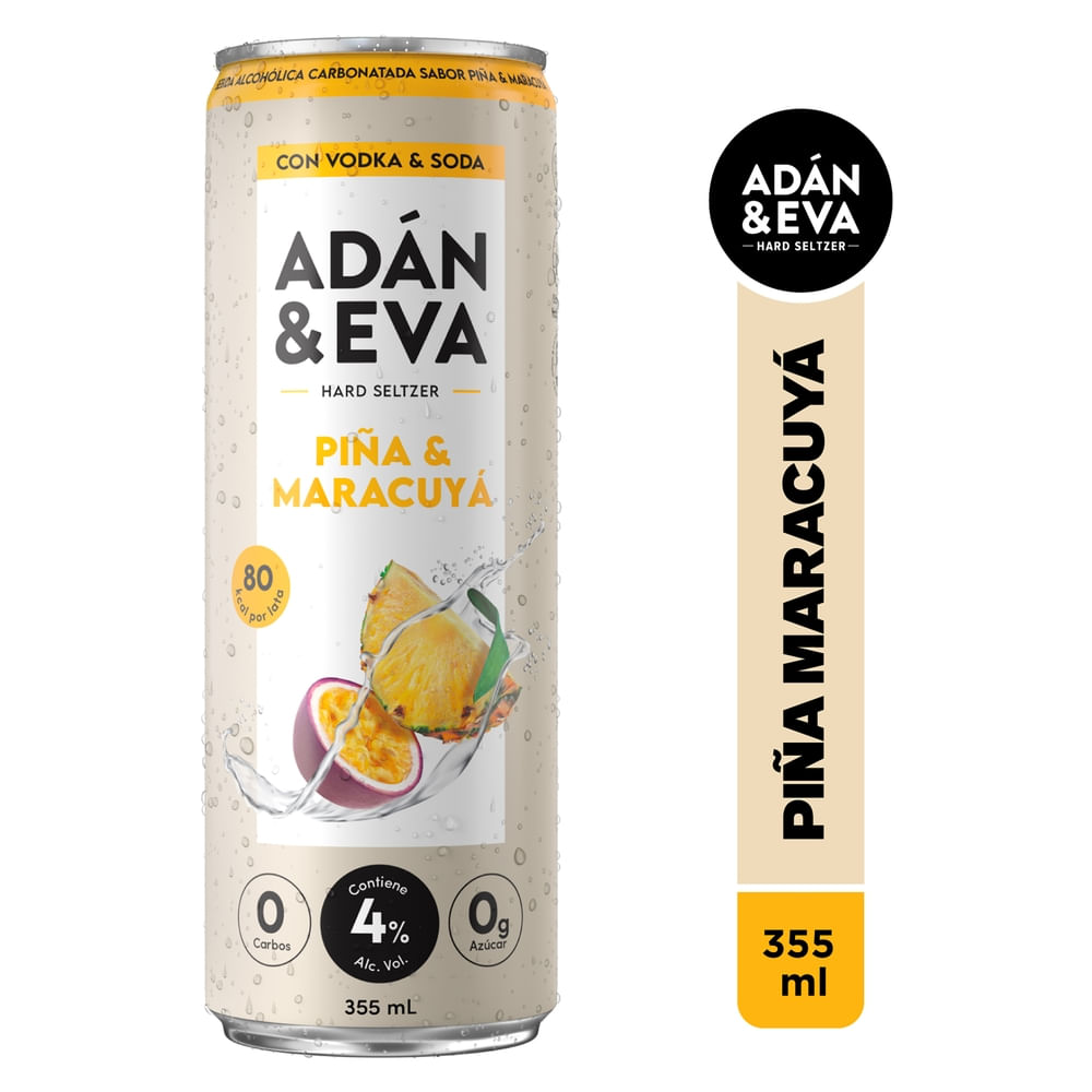 Bebida Adan Y Eva Sabor A Maracuya Y Piña Con Ron - 355 ml