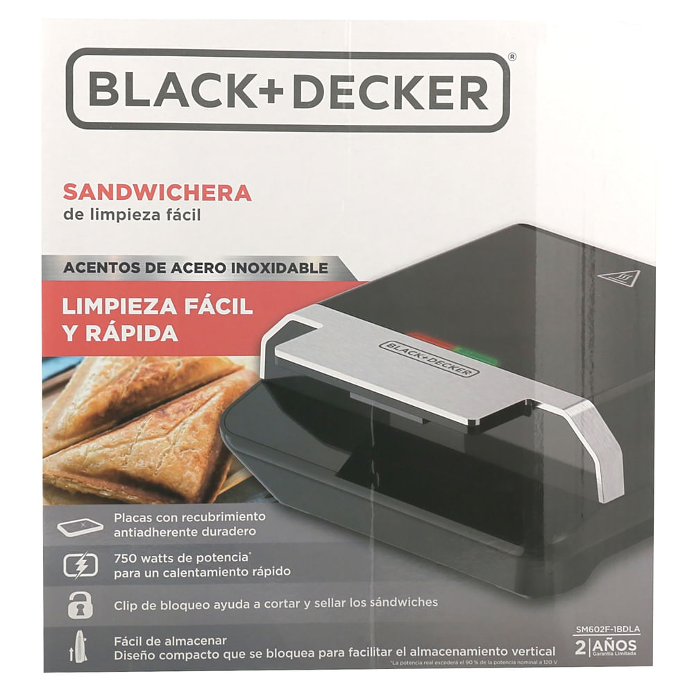 Black A Decker Sandwichera Negra