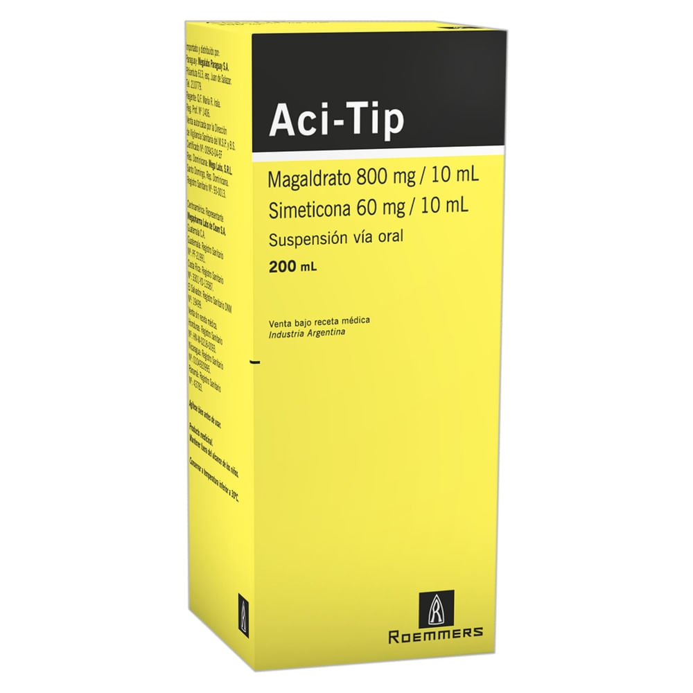 Aci-Tip Roemmers Magaldrato (800 mg / 10 ml ) Simeticona ( 60 mg / 10 ml ) - 200 ml