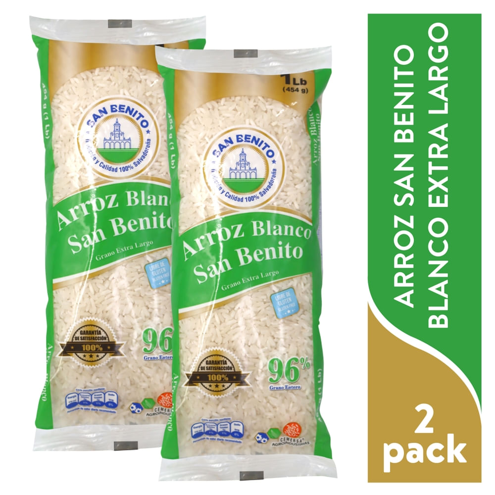 Arroz Blanco, San Benito 2 pack, Grano extra largo - 908 g