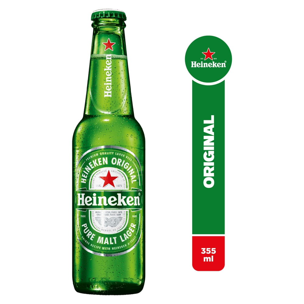 Cerveza Heineken pura de malta con 5% vol - 355 ml