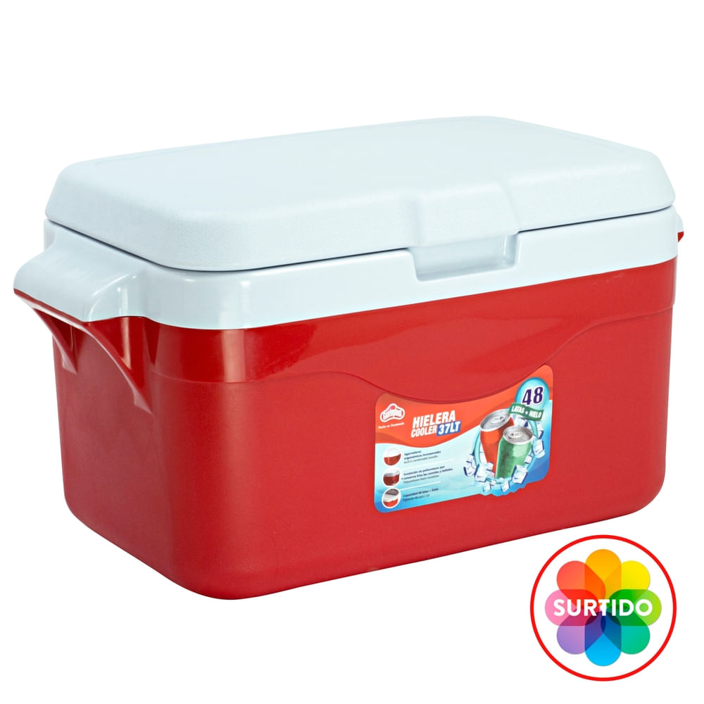 Hielera Guateplast colores surtidos con capacidad de 37 L