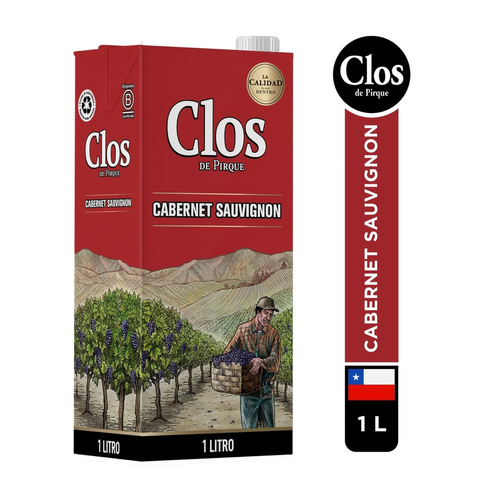 Vino Tetra Clos De Pirque Tinto 1000 ml