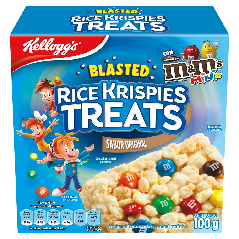 Barras de Cereal Kelloggs Rice Krispies M&Ms Original - 100 g