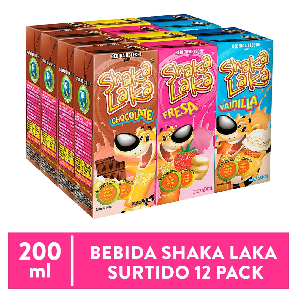 Leche saborizada Shaka Laka surtido 12Pack - 2400 ml