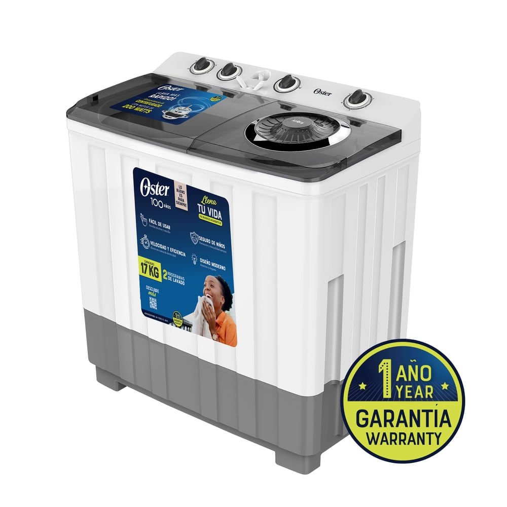 Lavadora Semi Automática OSTER OS-SAWMK0017W Blanca Capacidad 17 kg