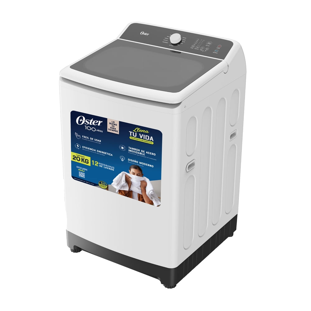 Lavadora Digital OSTER OS-WSMDW20W Blanca con Capacidad 20 kg