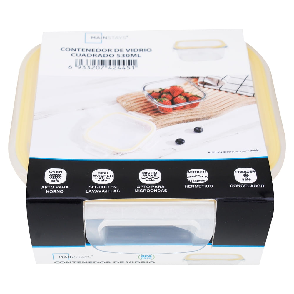 Mainstays Hermetico Cuadrado 530 Ml