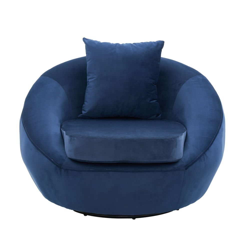 Ht Butaca Redonda Velvet Azul 85cm