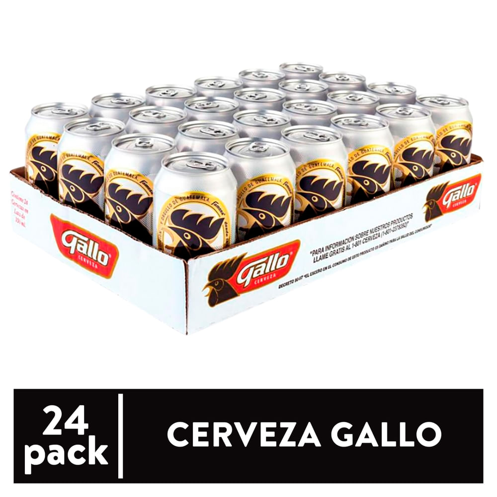 Cerveza Gallo, Envasado En Lata, 24 Pack - 350 ml