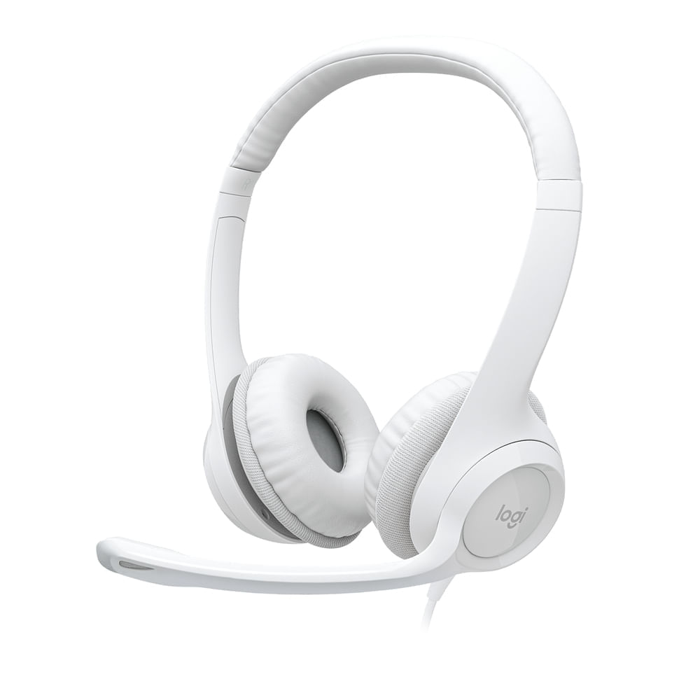 Audífonos Logitech de diadema Headset USB color Blanco H390