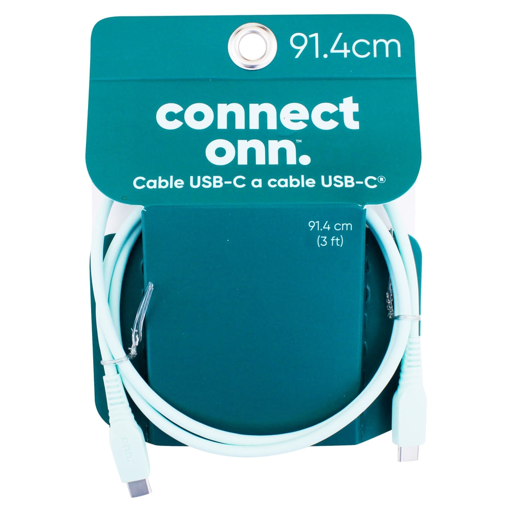 Onn Cable 3 Usb C To Usb C Silicon Aqu