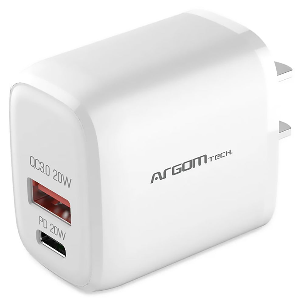 Cargador Argom de 40W 2X tipo C y de carga rápida