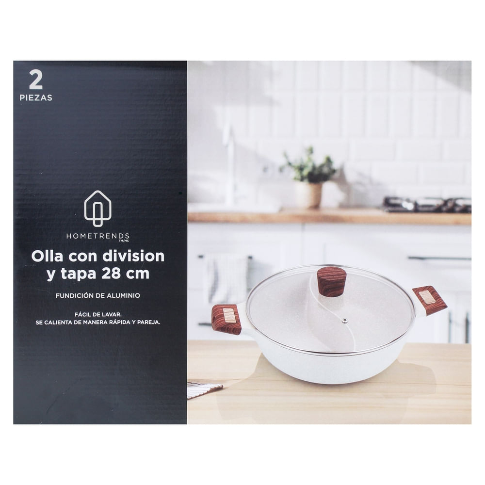 Olla Hometrends con division y tapa 28 cm