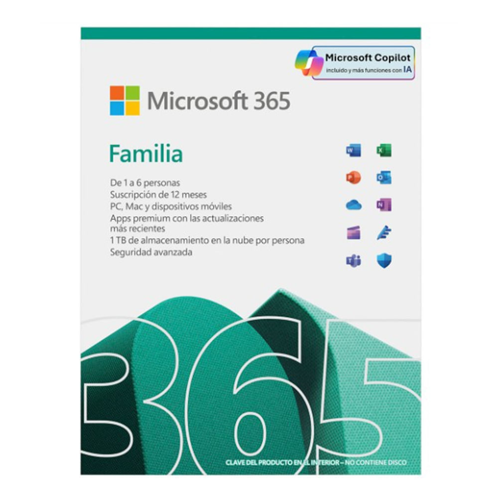 Suscripción Microsoft office 365 familiar