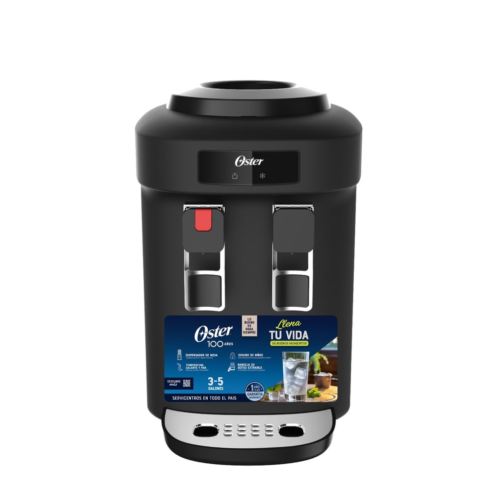 Dispensador de Agua de mesa Oster OS-WD522B Negro Soporta botellones de 3 a 5 galones