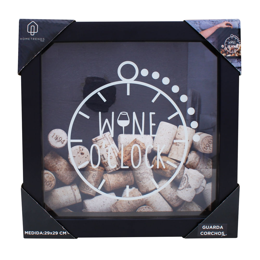 Caja decorativa Home Trends guarda corchos negra