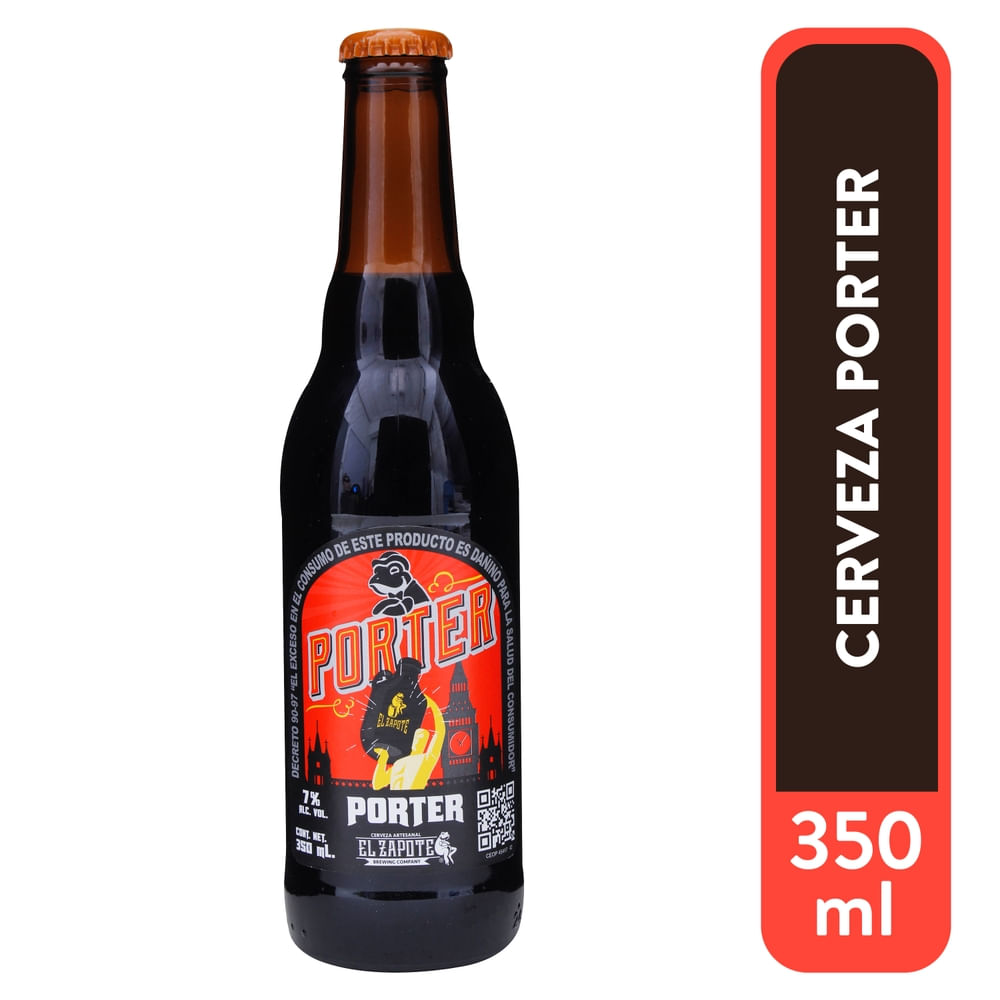 Cerveza artesanal El Zapote porter botella vidrio - 350 ml