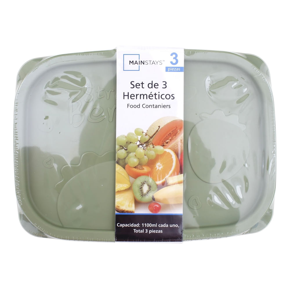 Set De 3 Hermeticos 1100ml