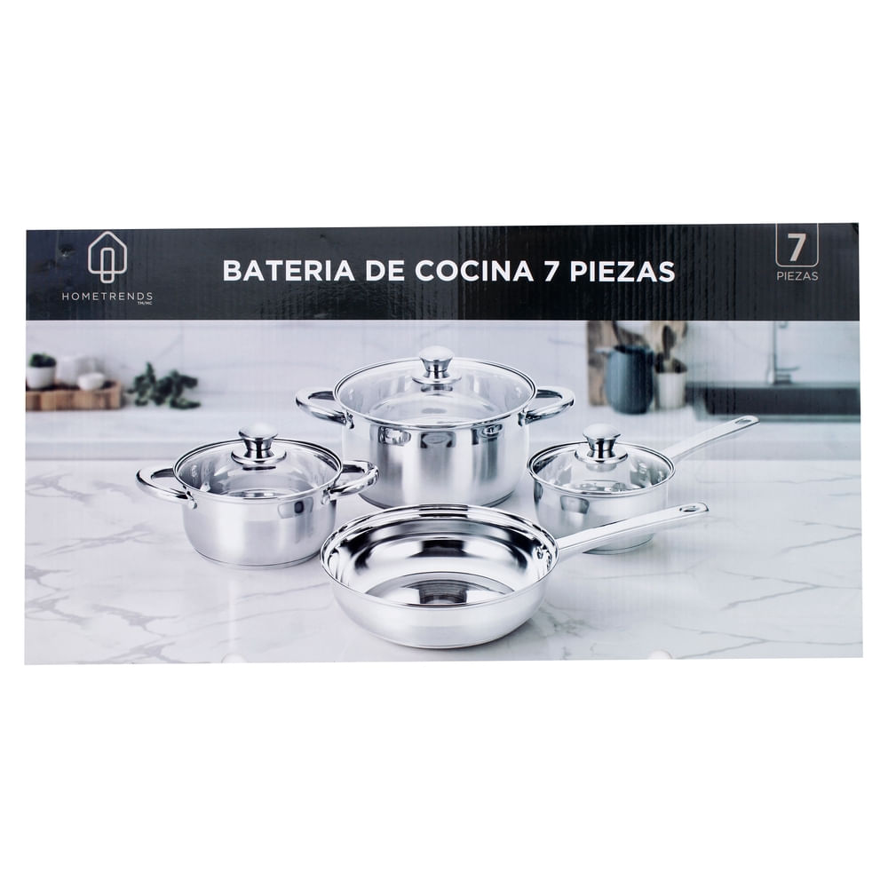 Bateria Home Trends de acero inoxidable - 7 Pzas