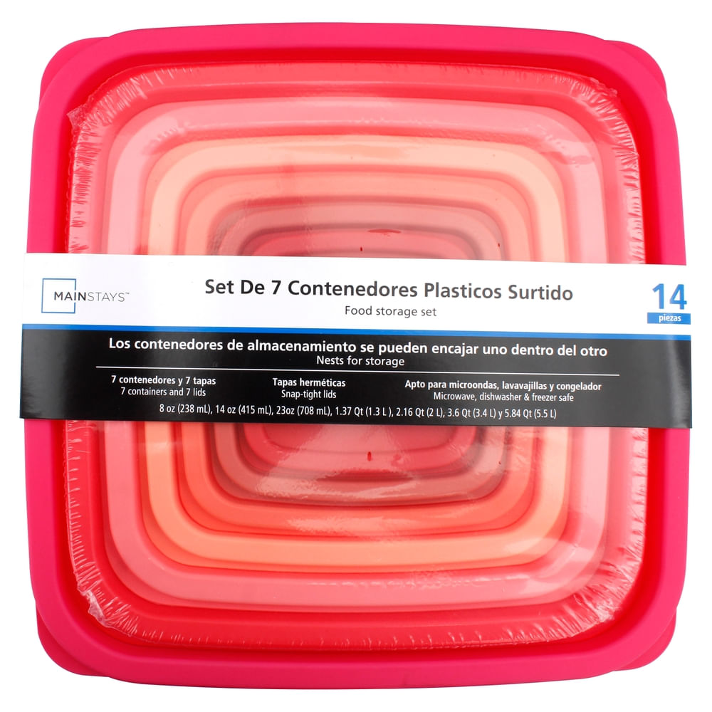 Set De 7 Contenedores Plasticos Surtido