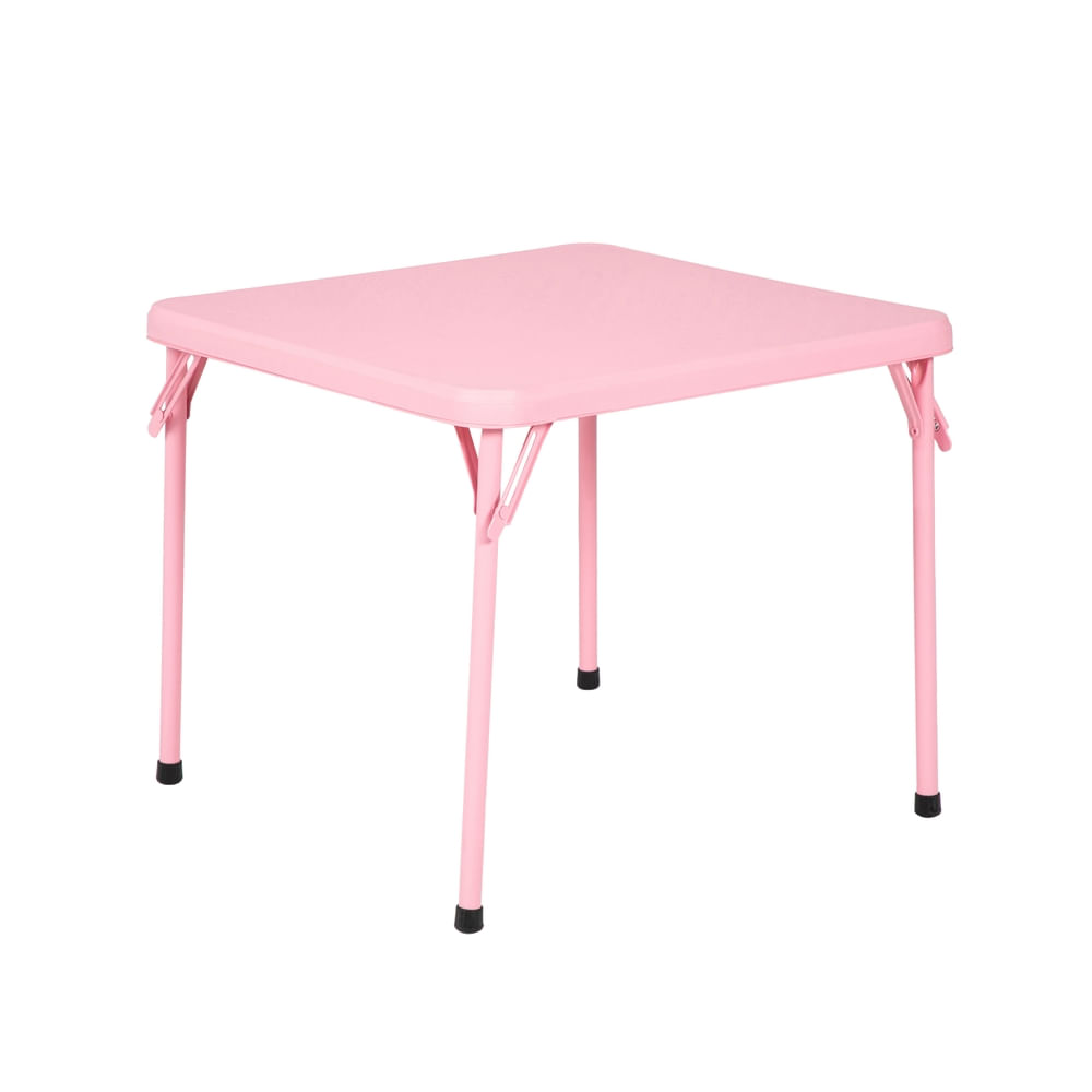 Mesa de resina infantil plegable, Mainstays, color rosado 61x61x52-cm