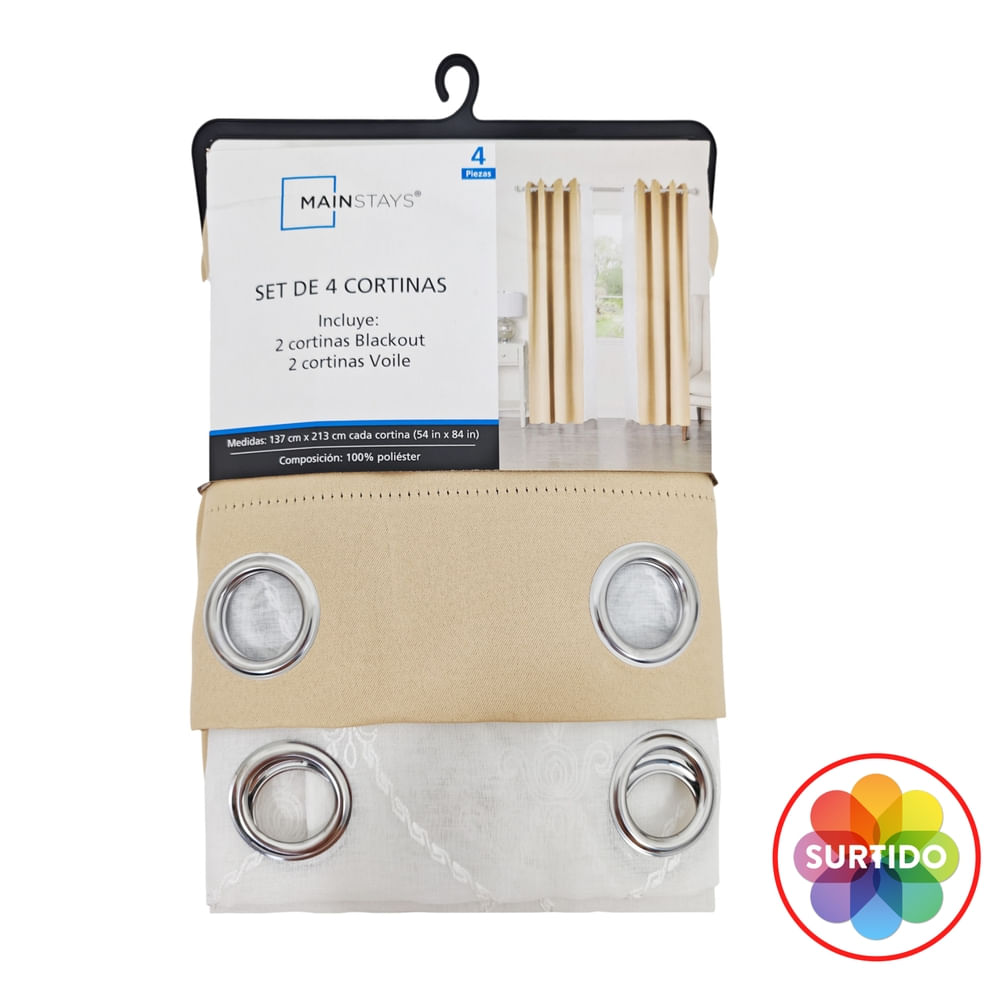 Cortinas y Persianas Mainstays Ms Set Cortinas 2 Blackout 2 Transp