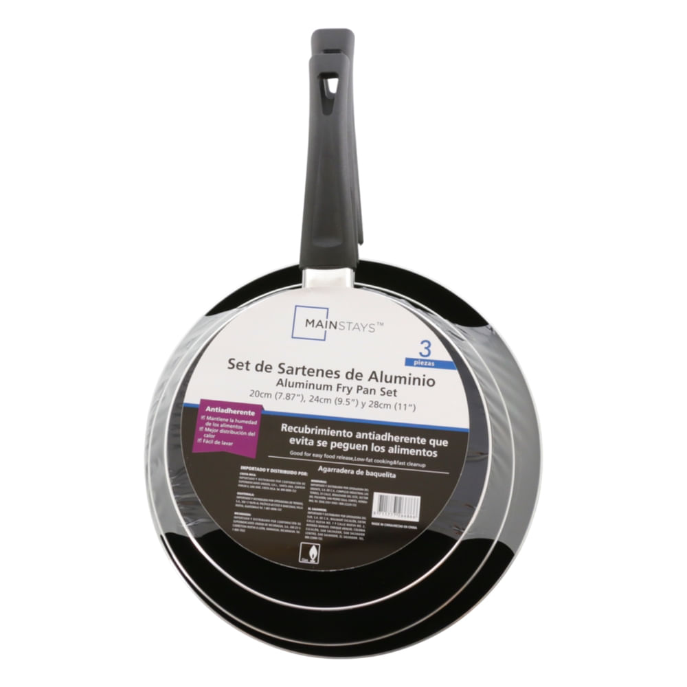 Set Sartenes 20 24 28 Cm Aluminio Ms